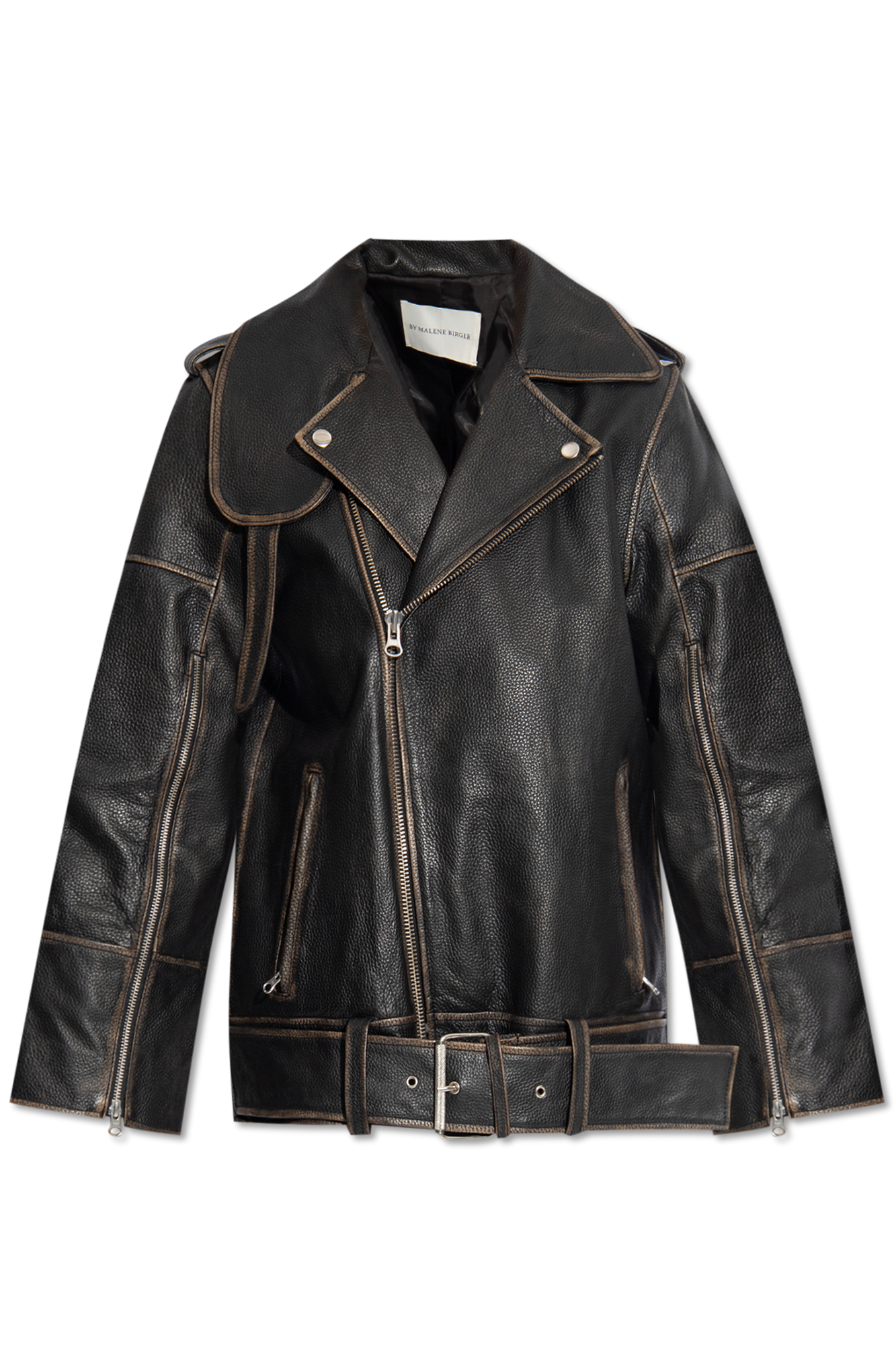 Brown 'Beatrisse' leather jacket By Malene Birger - Vitkac Canada